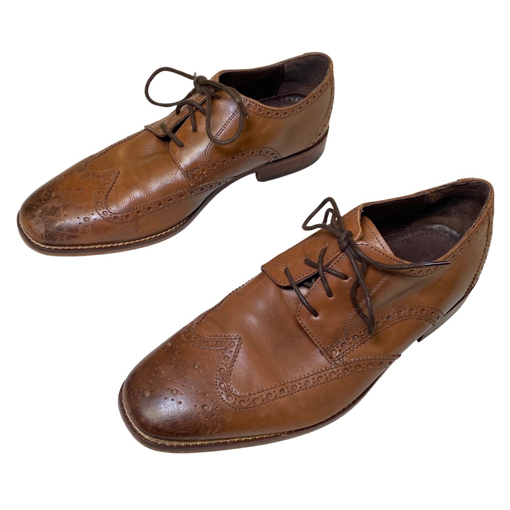 Florsheim Men's Brown Leather Wingtip Derby Dress Shoes Size 10